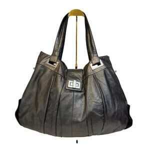 Kooba Womens Hobo Shoulder Bag Soft Leather Purse Handbag Dark Gray